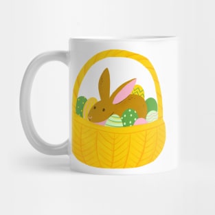 Easter Bunny in a basket of eggs Mug